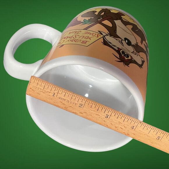 1996 JUMBO Looney Tunes Wile E Coyote Will Work For Coffee 30oz Mug Warner Bro - Picture 12 of 13